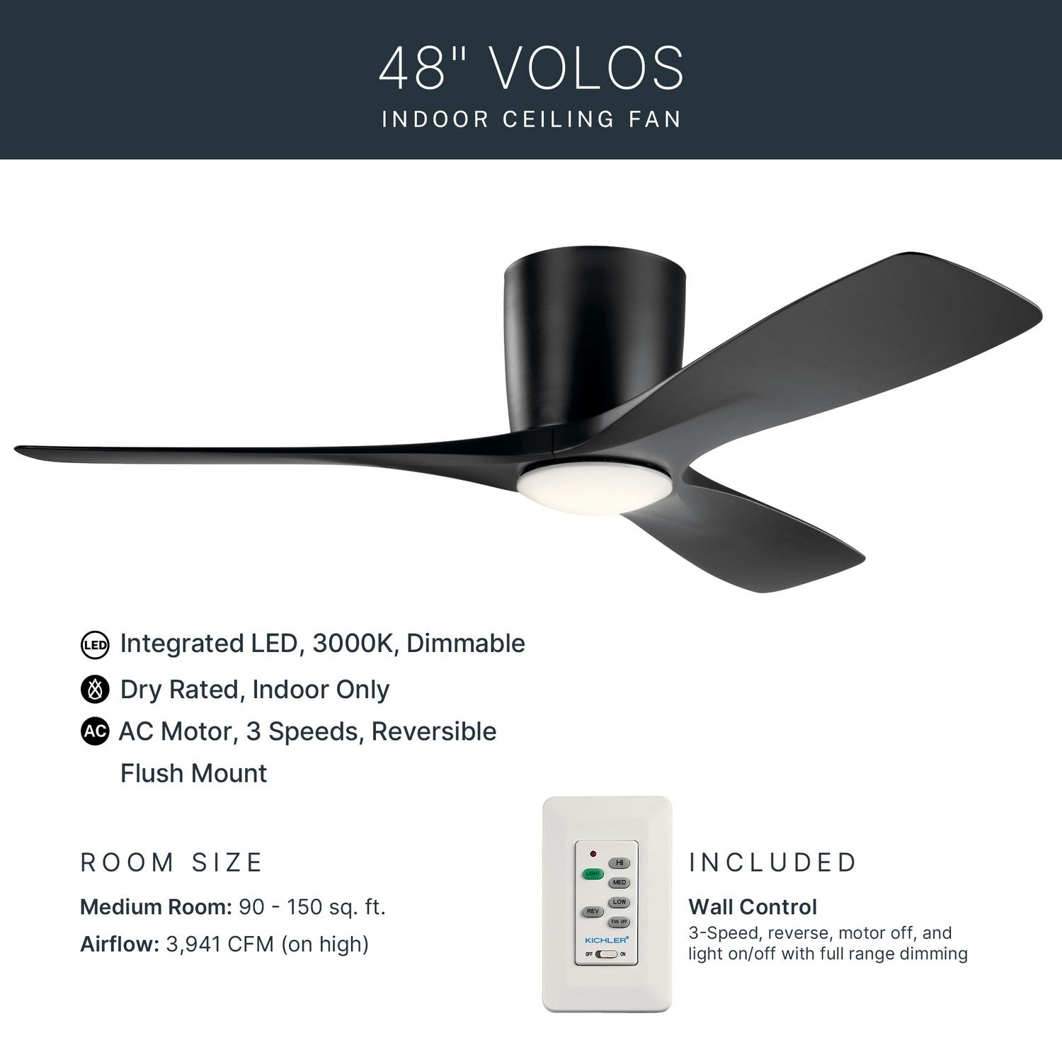 Ventilateur de plafond 48 po | Volos