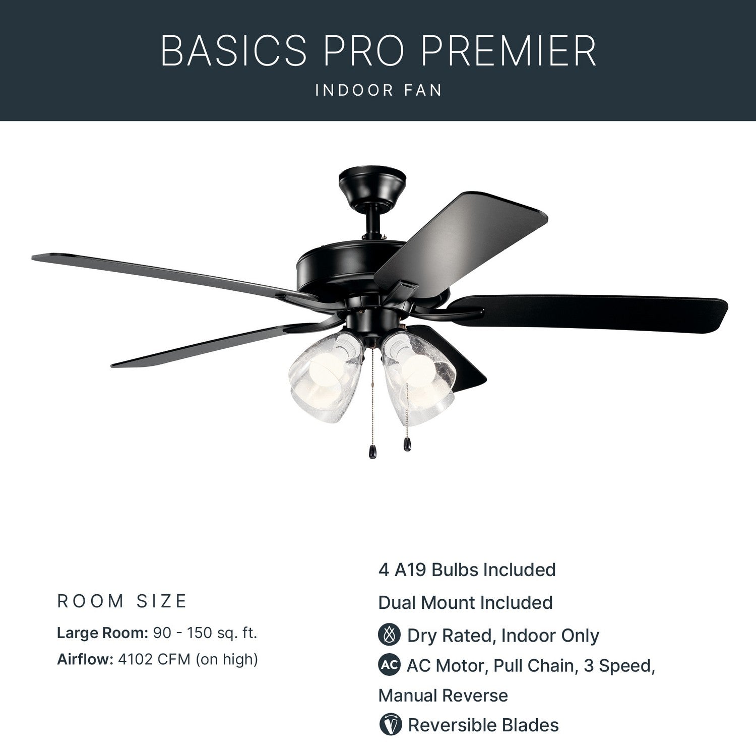 Ventilateur de plafond 52 po | Basics Pro Premier