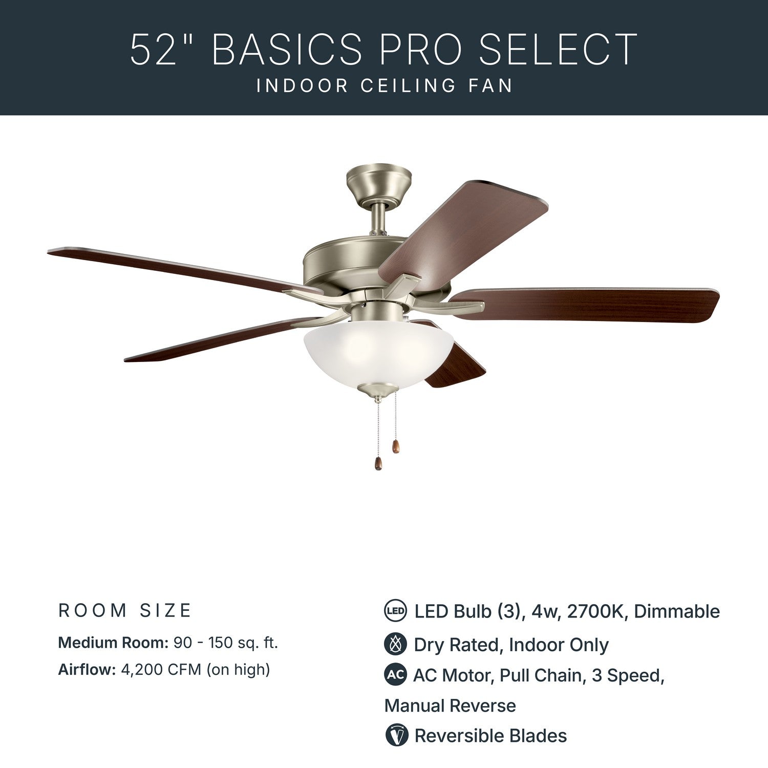 Ventilateur de plafond 52 po | Basics Pro Select