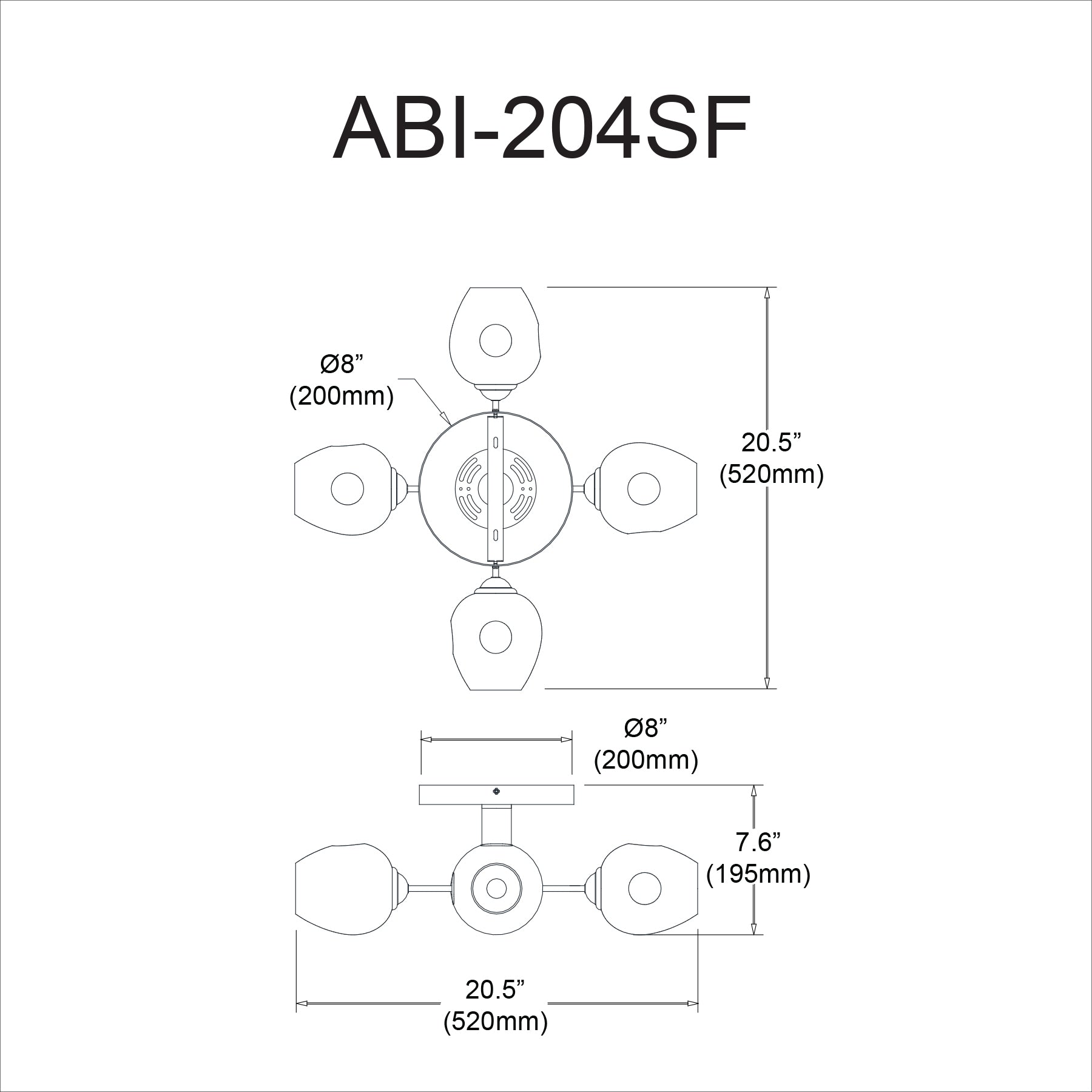 Plafonnier | ABII — 20 po
