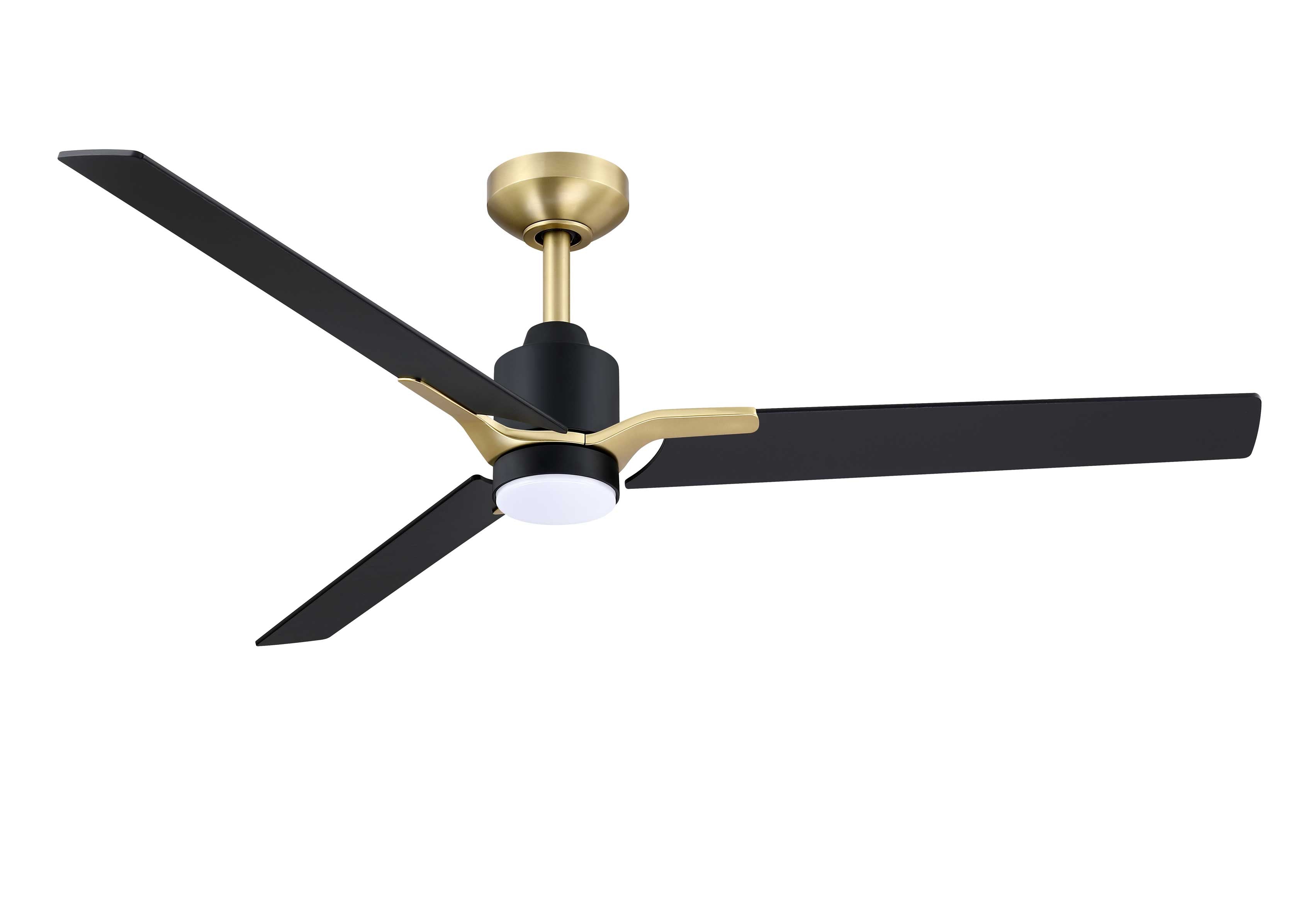 ANCON Ventilateur Noir, or DEL INTÉGRÉ - AC40152-BLK/BRS | KENDAL