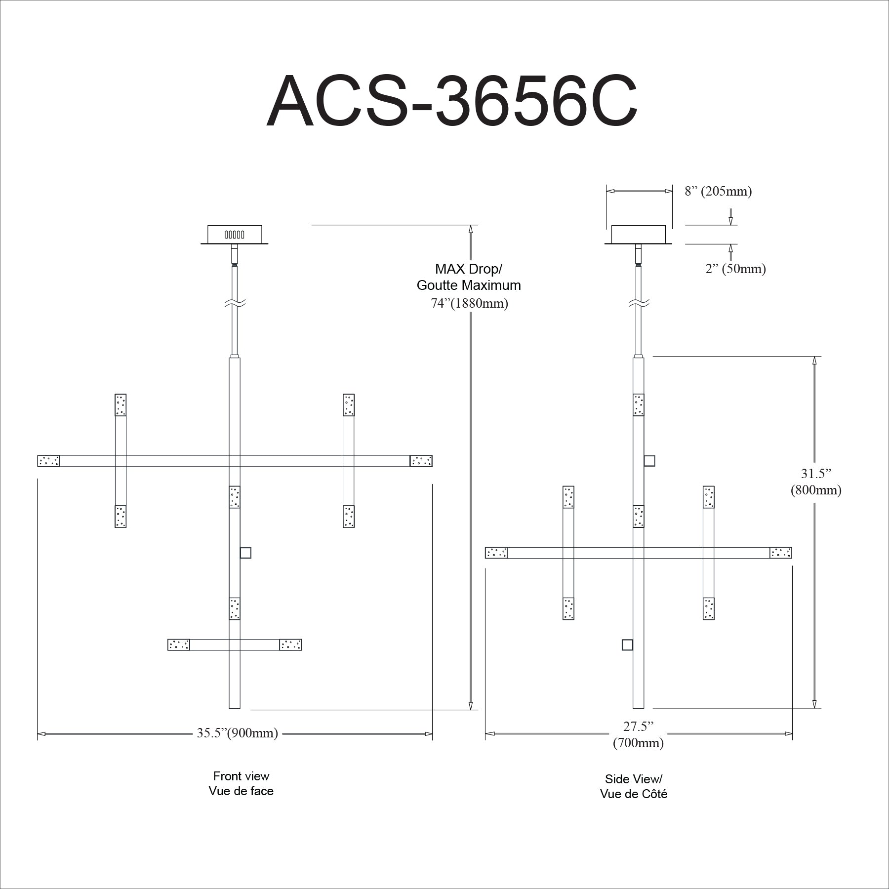 Luminaire suspendu | ACASIA — 36 po