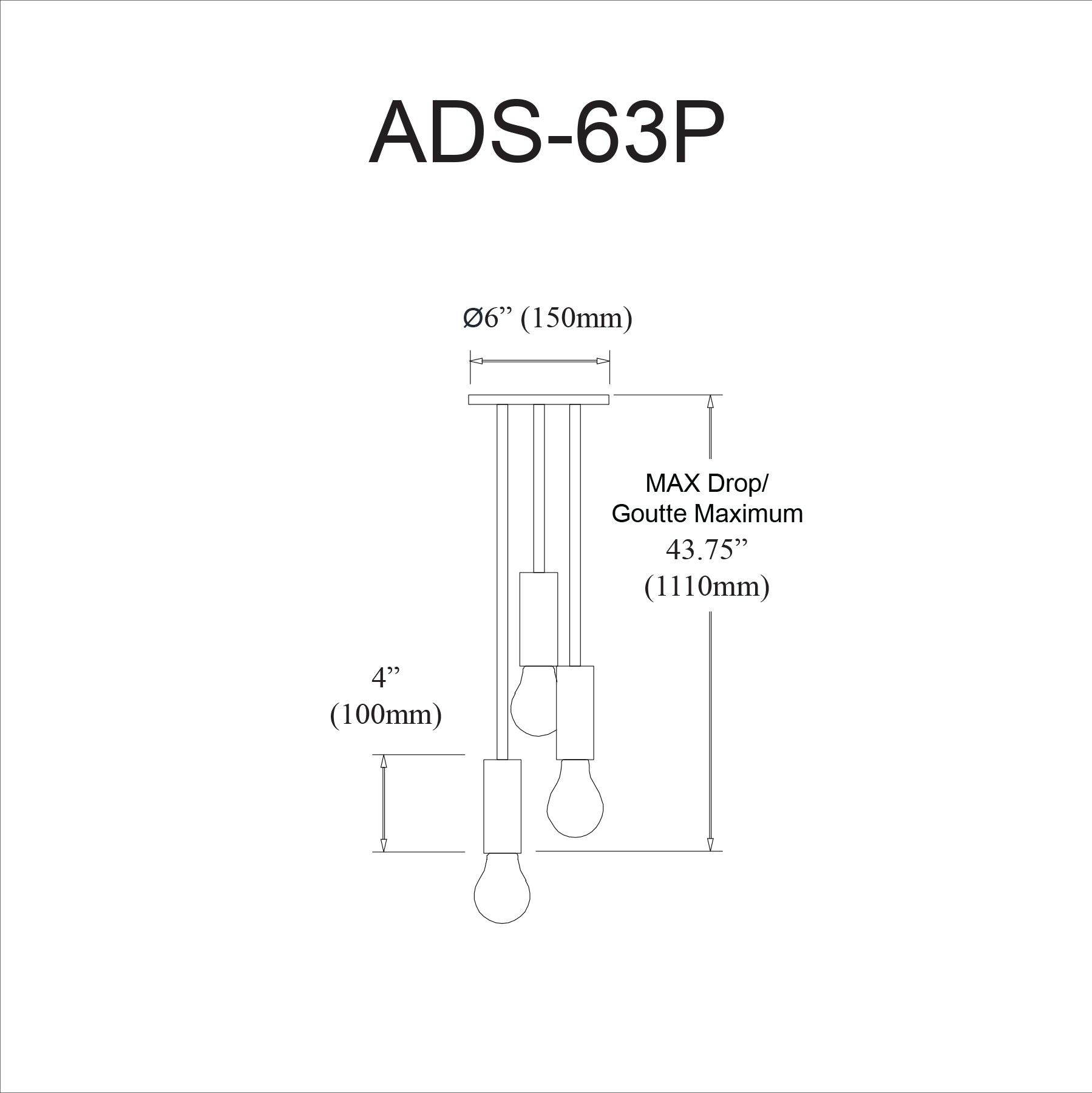 Luminaire suspendu Laiton | ADAMS — 6 po