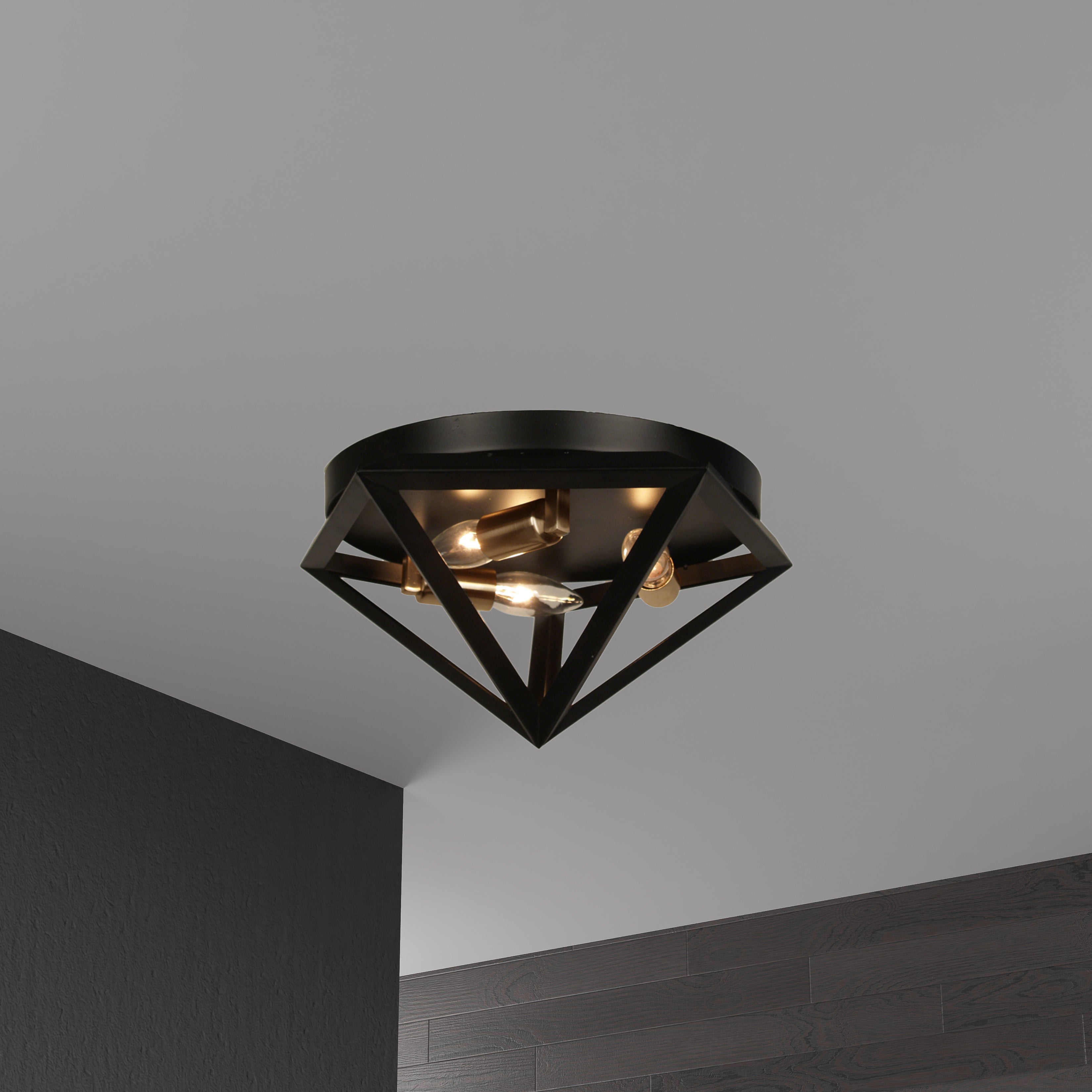 Plafonnier Noir | ARCHELLO — 12 po