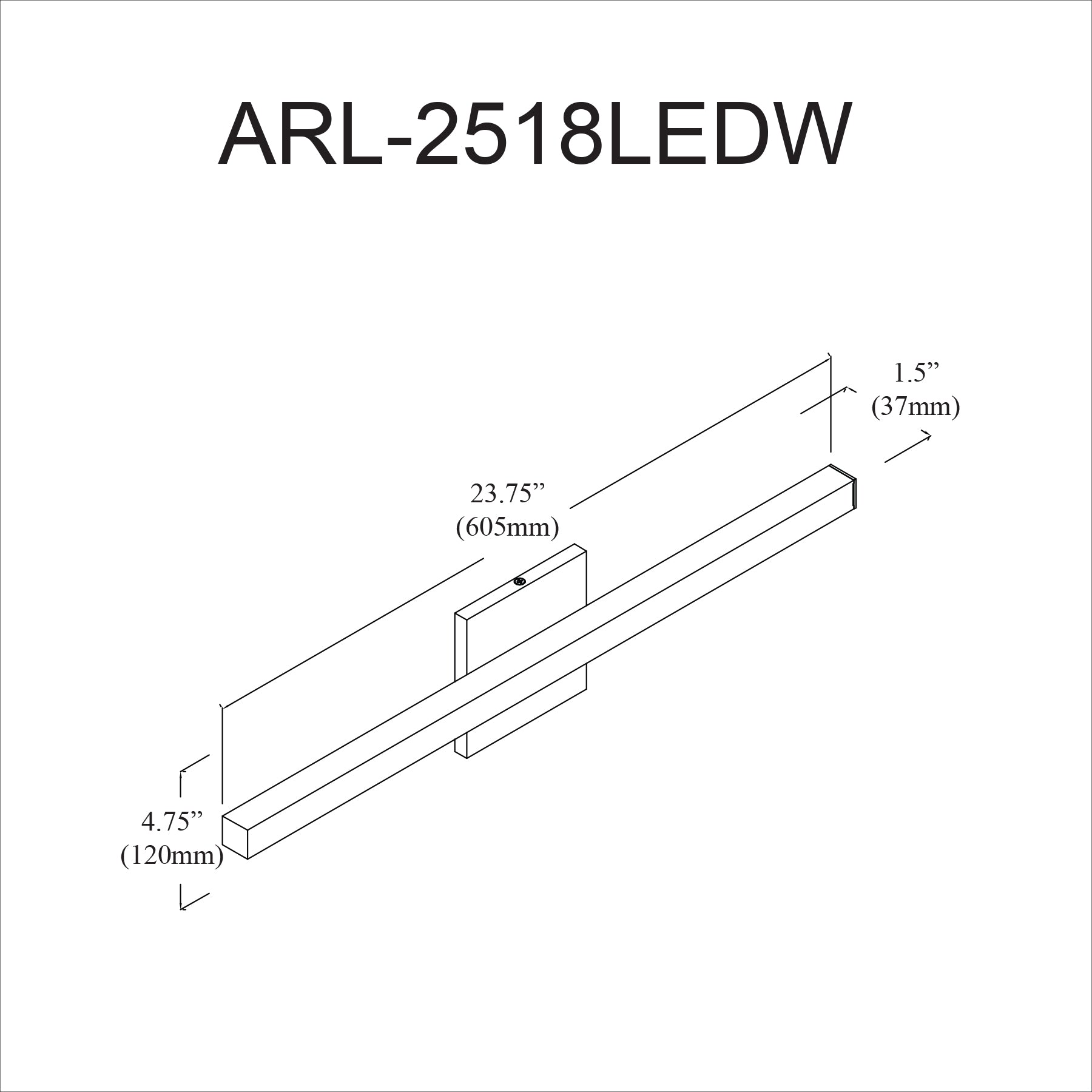 Applique murale | ARANDEL — 2 po × 5 po (ARL-2518LEDW)