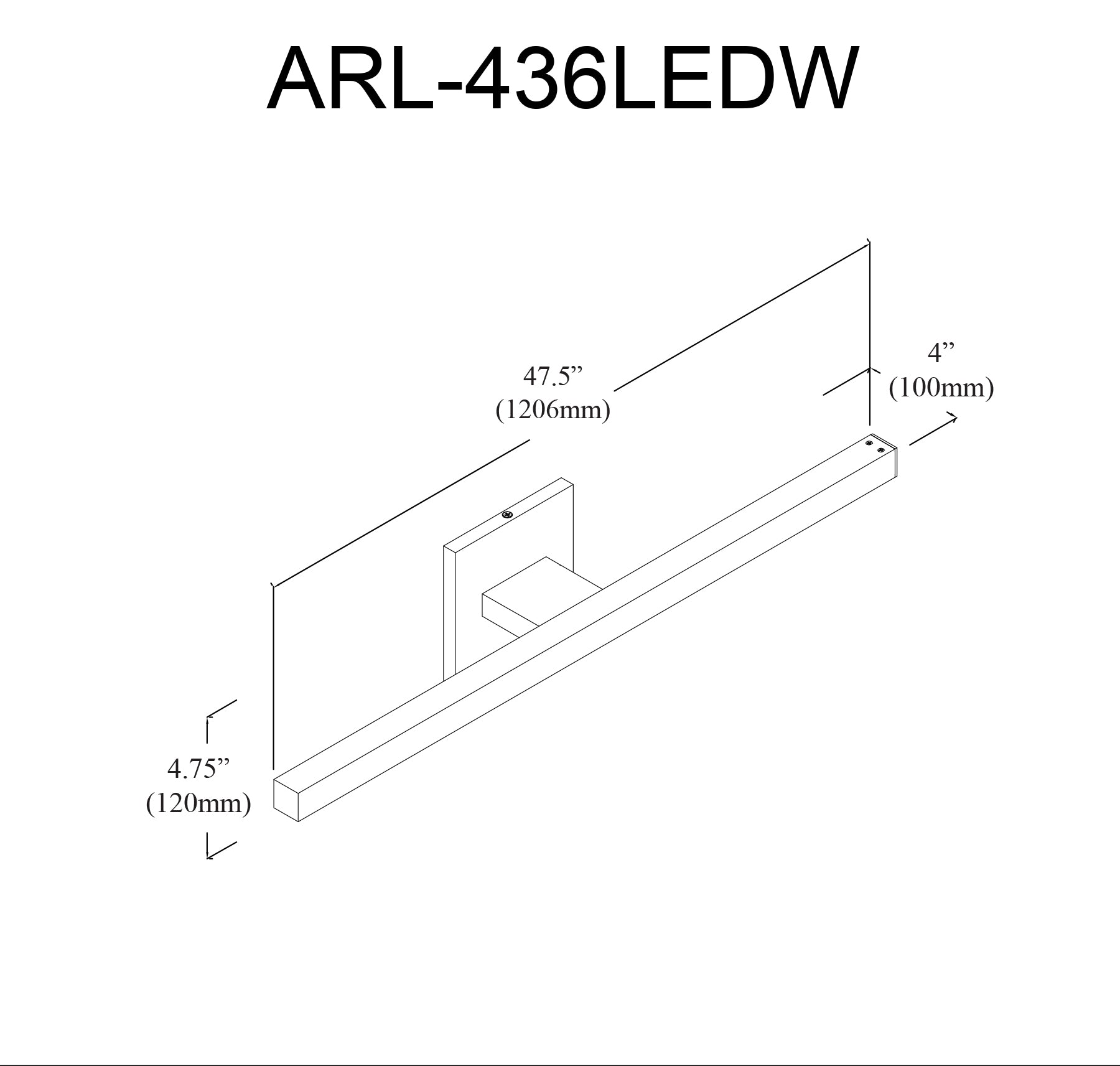 Applique murale | ARANDEL — 48 po × 5 po (ARL-436LEDW)
