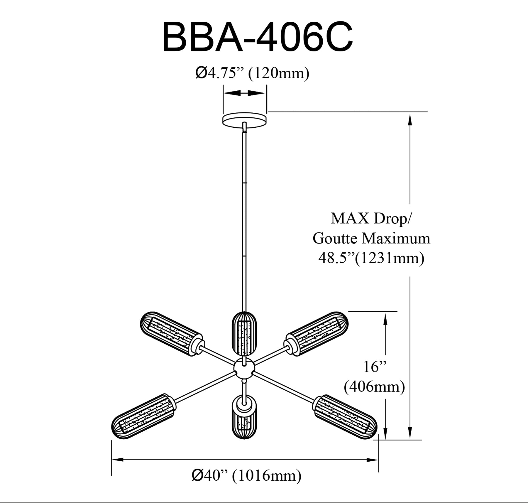 Luminaire suspendu | BALBINA — 40 po