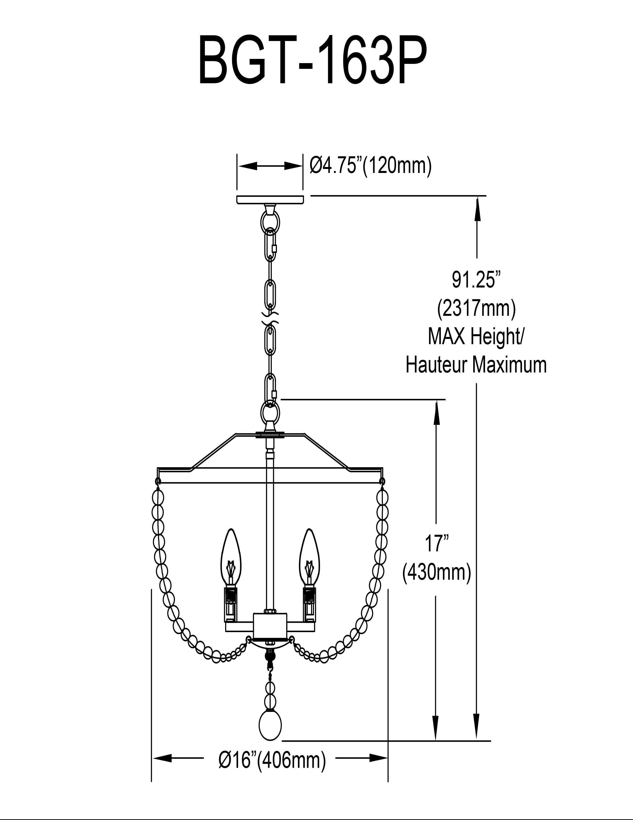 Luminaire suspendu | BRIDGET — 16 po