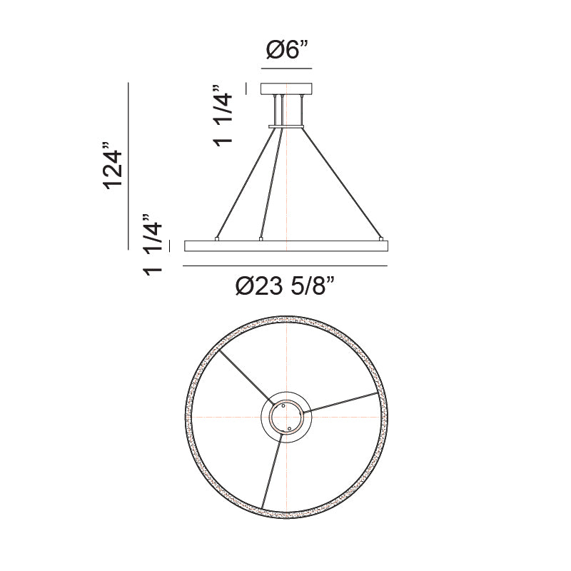 Luminaire suspendu | O'HARA - Or brossé
