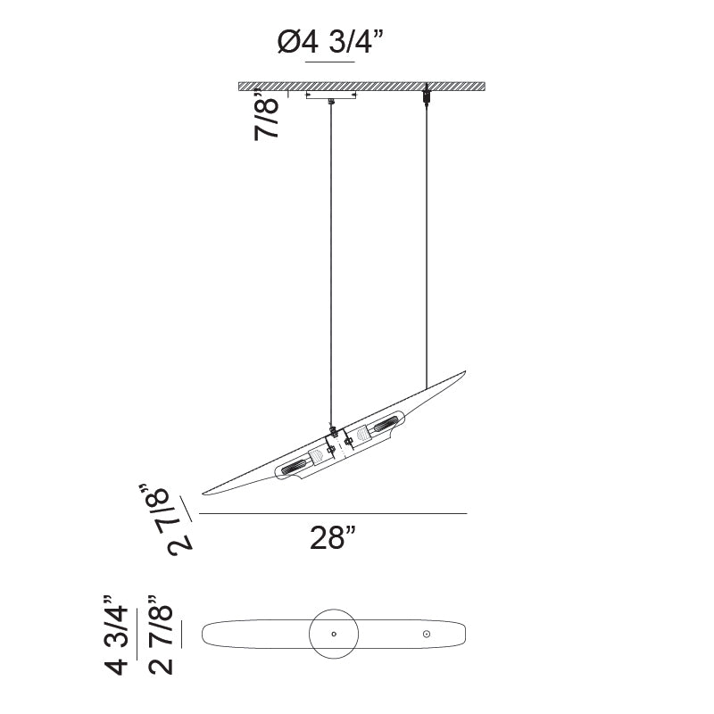 Luminaire suspendu | STYLUS - Chrome