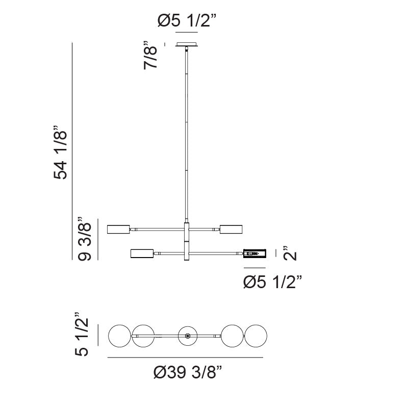 Luminaire suspendu Or champagne | WEATHERTON - Or champagne
