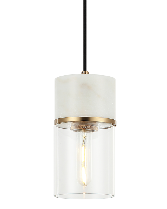 Luminaire suspendu | MARMOR - Laiton et blanc