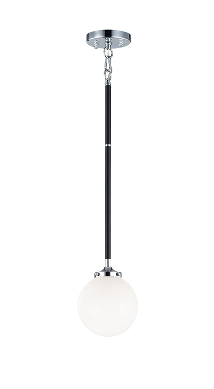 Luminaire suspendu | PARTICLES - Noir et chrome — Abat-jour ouvert