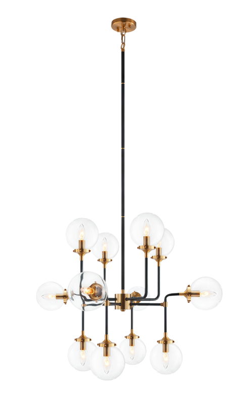 Luminaire suspendu | PARTICLES - Laiton — Abat-jour fermé