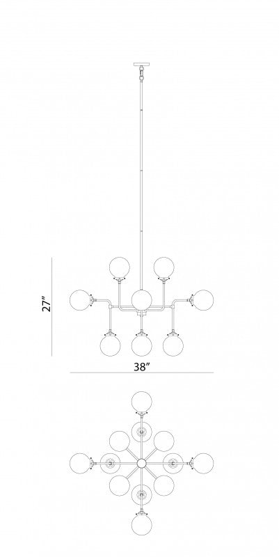 Luminaire suspendu | PARTICLES - Laiton — Abat-jour ouvert