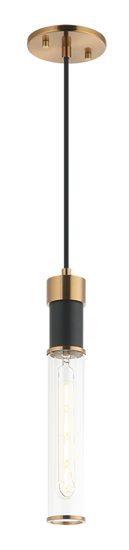 Luminaire suspendu | TUBO - Noir et laiton