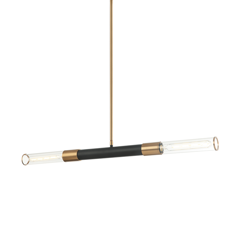 Luminaire suspendu | TUBO - Noir et laiton