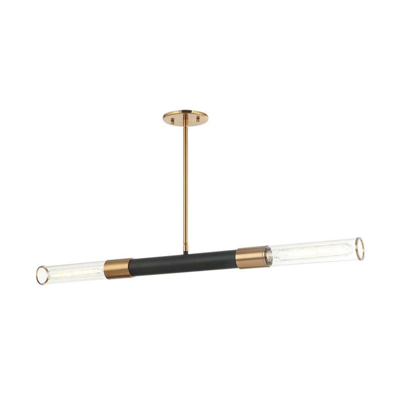 Luminaire suspendu | TUBO - Noir et laiton