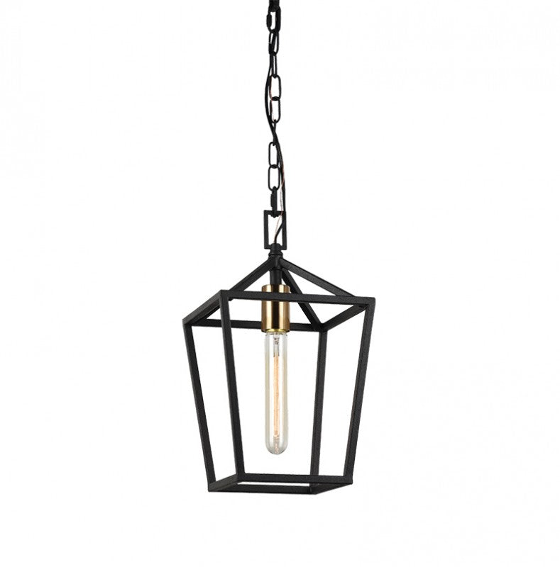 Luminaire suspendu Noir et laiton | SCATOLA - Noir et laiton