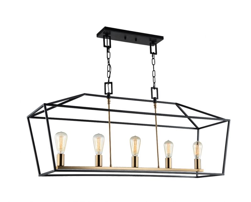 Luminaire suspendu Noir et laiton | SCATOLA - Noir et laiton