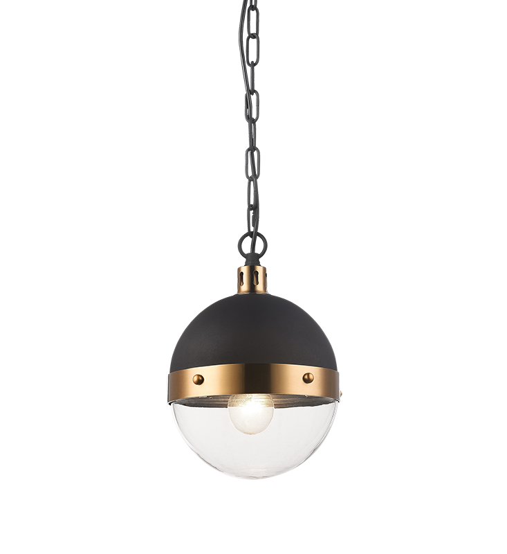 Luminaire suspendu | TORINO - Laiton — Abat-jour fermé