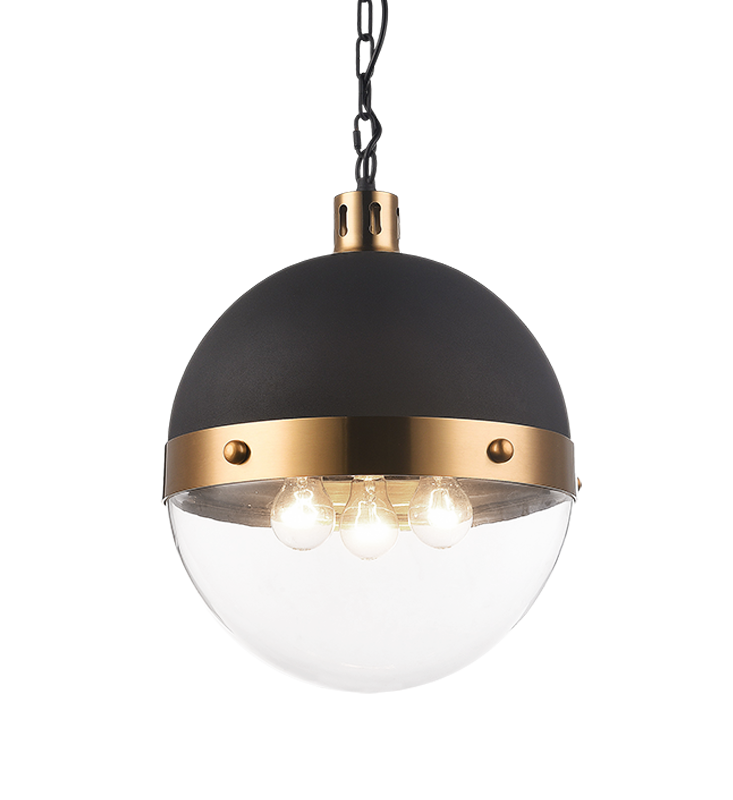 Luminaire suspendu | TORINO - Laiton — Abat-jour fermé