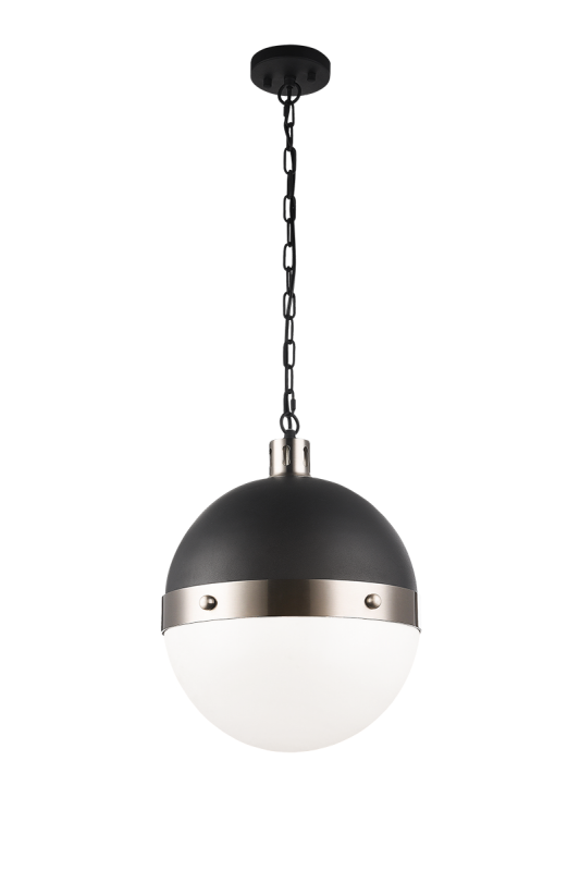 Luminaire suspendu | TORINO - Nickel brossé — Abat-jour ouvert