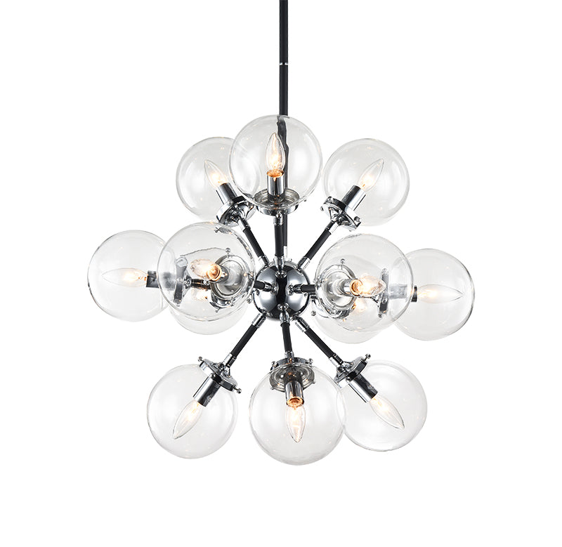 Luminaire suspendu | SOLEIL - Chrome — Abat-jour fermé
