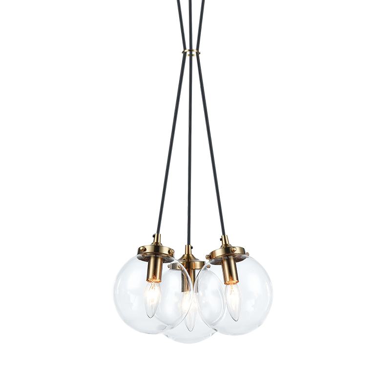 Luminaire suspendu | THE BOUGIE - Laiton — Abat-jour fermé