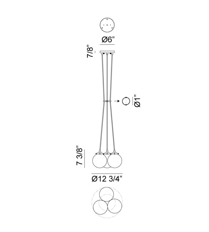 Luminaire suspendu | THE BOUGIE - Laiton — Abat-jour fermé