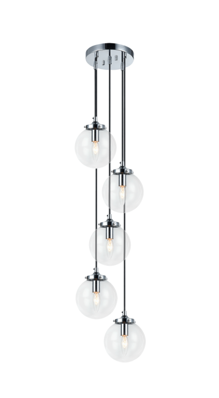 Luminaire suspendu | THE BOUGIE - Chrome — Abat-jour fermé