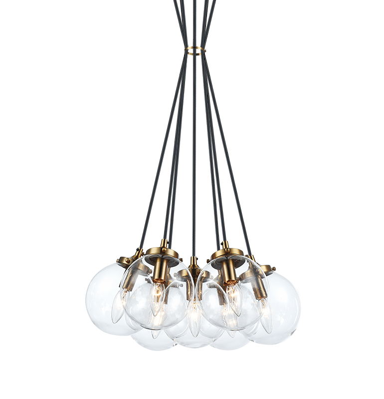 Luminaire suspendu | THE BOUGIE - Laiton — Abat-jour fermé