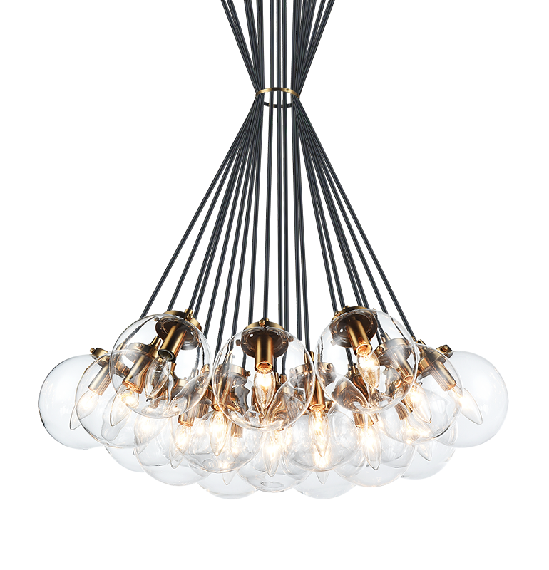 Luminaire suspendu | THE BOUGIE - Laiton — Abat-jour fermé