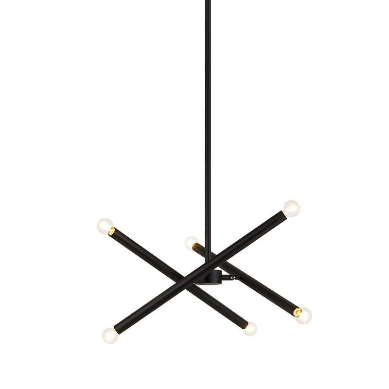 Luminaire suspendu | MATCHSTIX - Noir — Abat-jour fermé