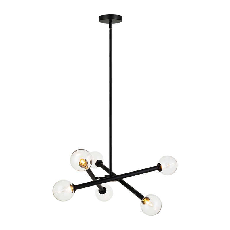 Luminaire suspendu | MATCHSTIX - Noir — Abat-jour fermé