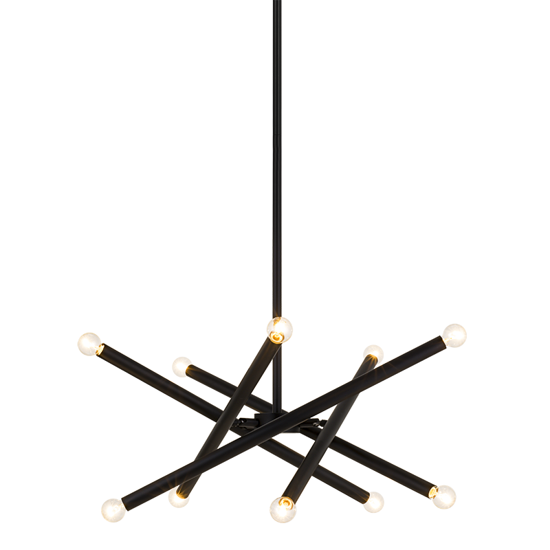 Luminaire suspendu | MATCHSTIX - Noir — Abat-jour ouvert