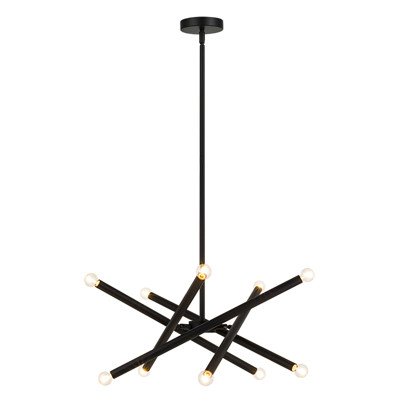 Luminaire suspendu | MATCHSTIX - Noir — Abat-jour fermé