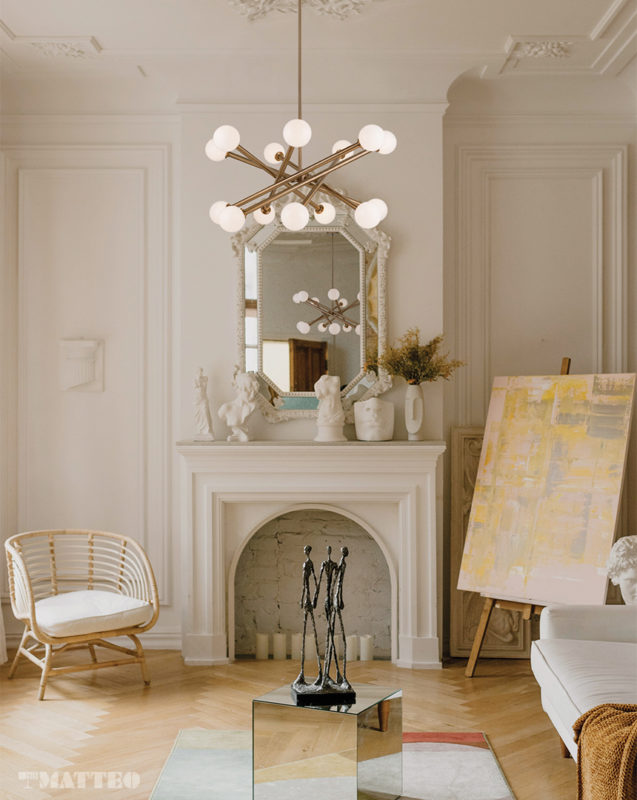 Luminaire suspendu | MATCHSTIX - Laiton — Abat-jour ouvert