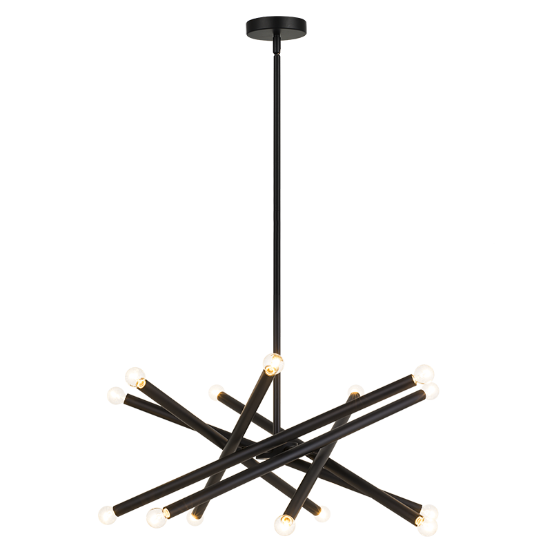 Luminaire suspendu | MATCHSTIX - Noir — Abat-jour fermé