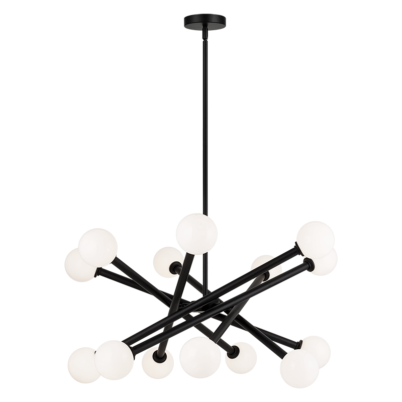 Luminaire suspendu | MATCHSTIX - Noir — Abat-jour ouvert