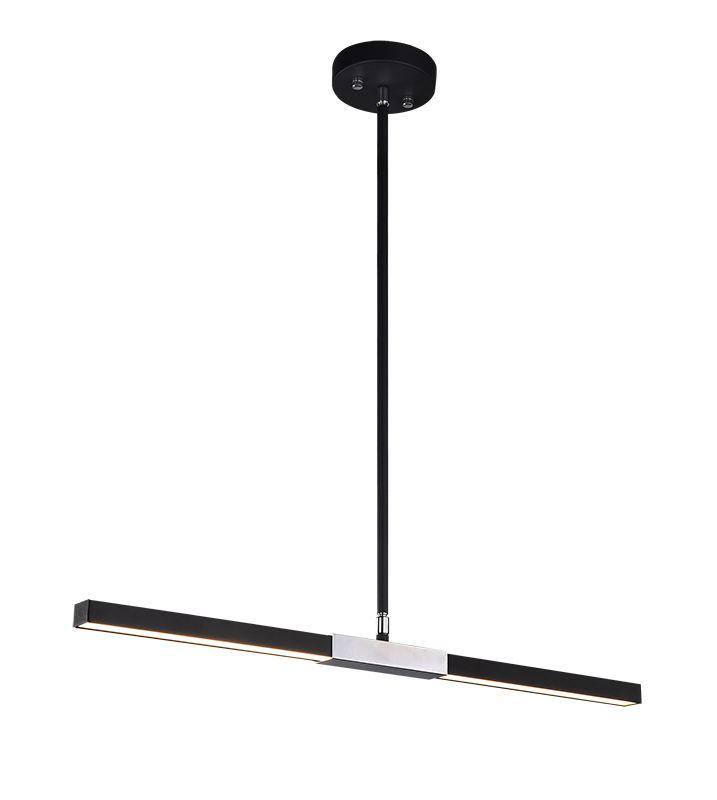 Luminaire suspendu | LINEARE - Noir et chrome