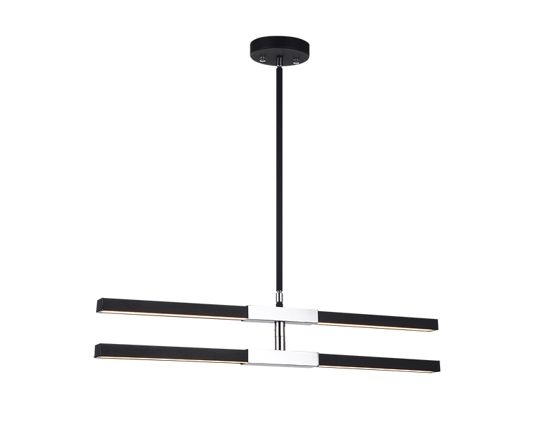 Luminaire suspendu | LINEARE - Noir et chrome