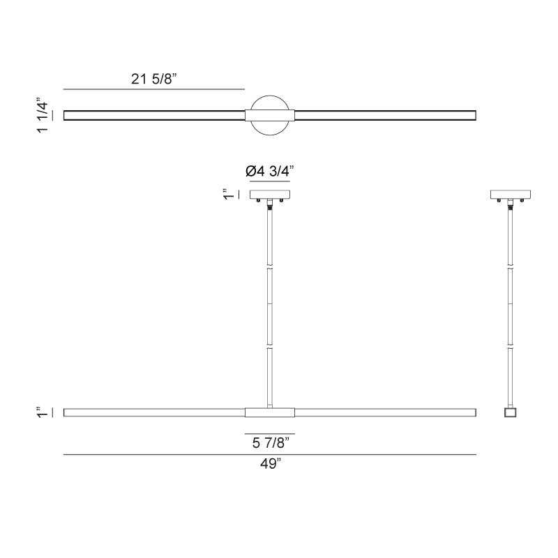 Luminaire suspendu | LINEARE - Noir et chrome