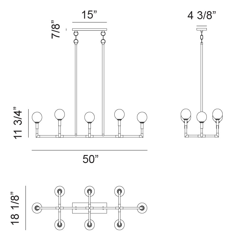 Luminaire suspendu | CANDLESTIX - Noir — Abat-jour ouvert