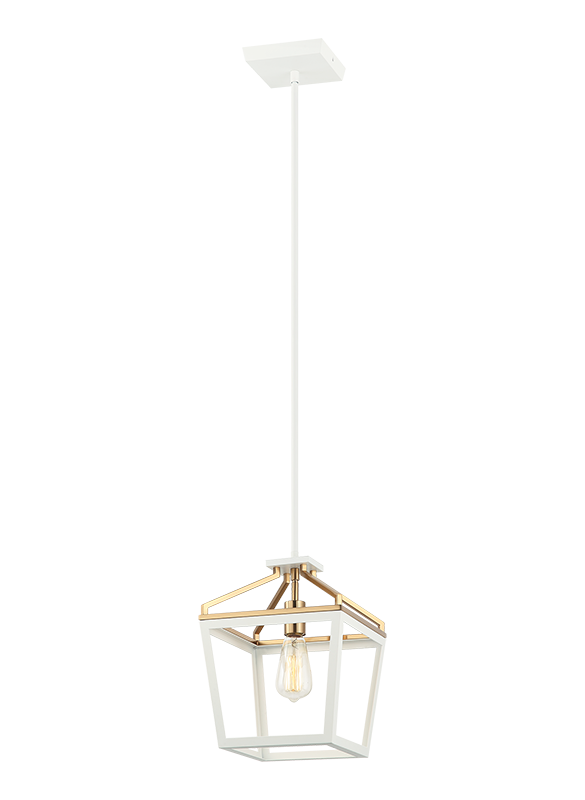 Luminaire suspendu | MAVONSHIRE - Blanc et laiton