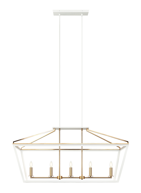 Luminaire suspendu | MAVONSHIRE - Blanc et laiton