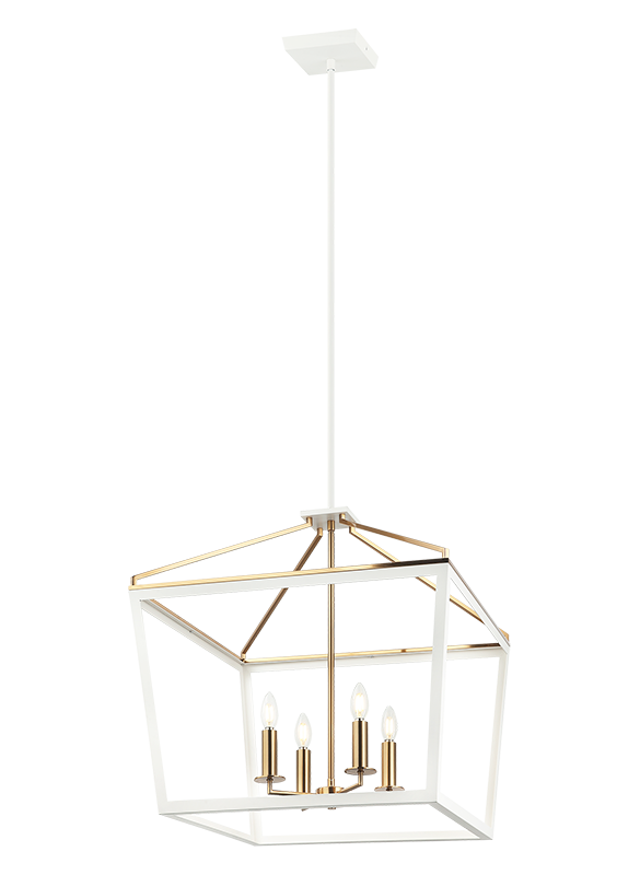 Luminaire suspendu | MAVONSHIRE - Blanc et laiton