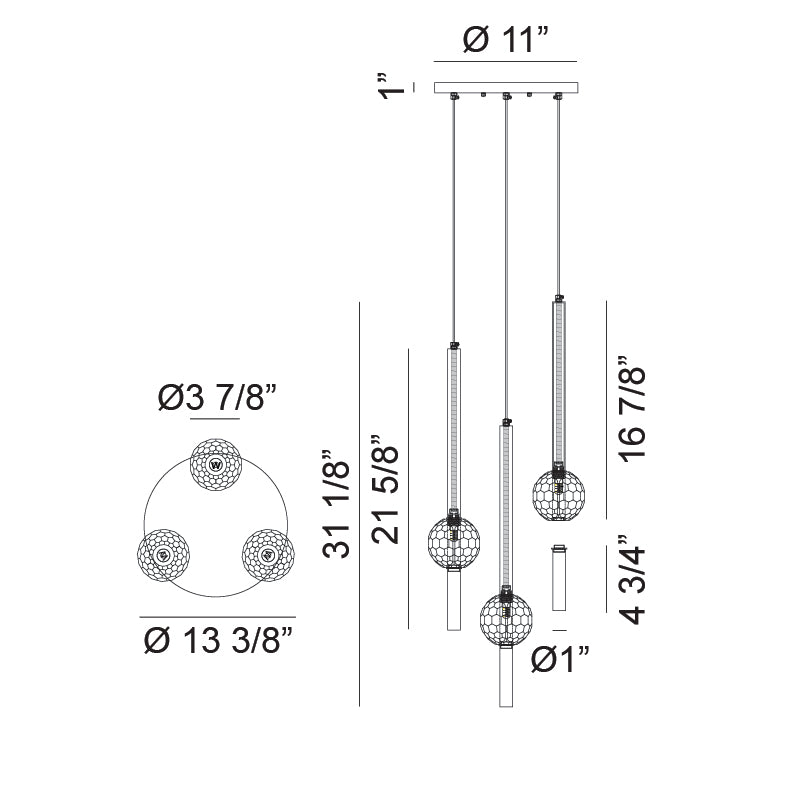 Luminaire suspendu | WINDCHIMER - Noir