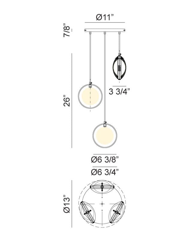 Luminaire suspendu | CHATOYANT - Laiton