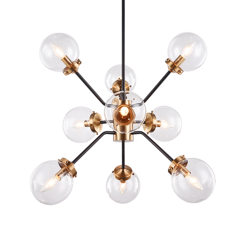 Luminaire suspendu | MARU - Laiton — Abat-jour fermé